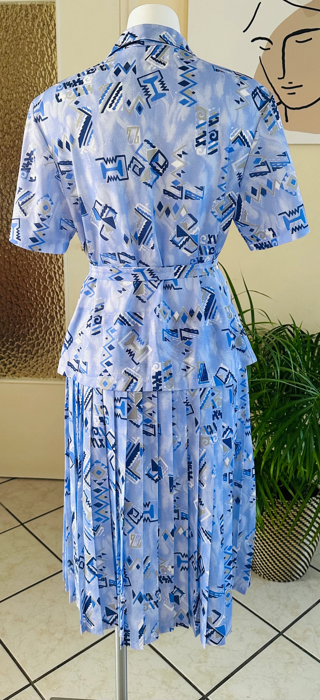 Vestido Plissado Vintage com Cinto Tamanho 38/40 – Fabricação Francesa – NOVO – photo 8